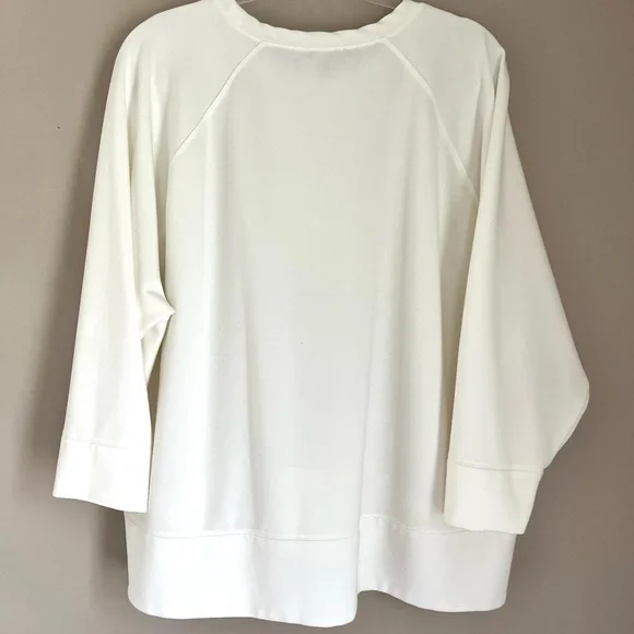 Eileen Fisher Woman’s Ivory/Cream Crew Neck Top sz 3X - Picture 4 of 14